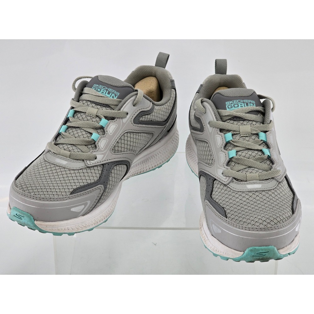 Skechers GOrun Consistent Sneakers Womens 8 Grey Teal Running Shoes - Good